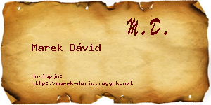 Marek Dávid névjegykártya