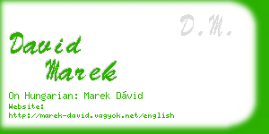 david marek business card